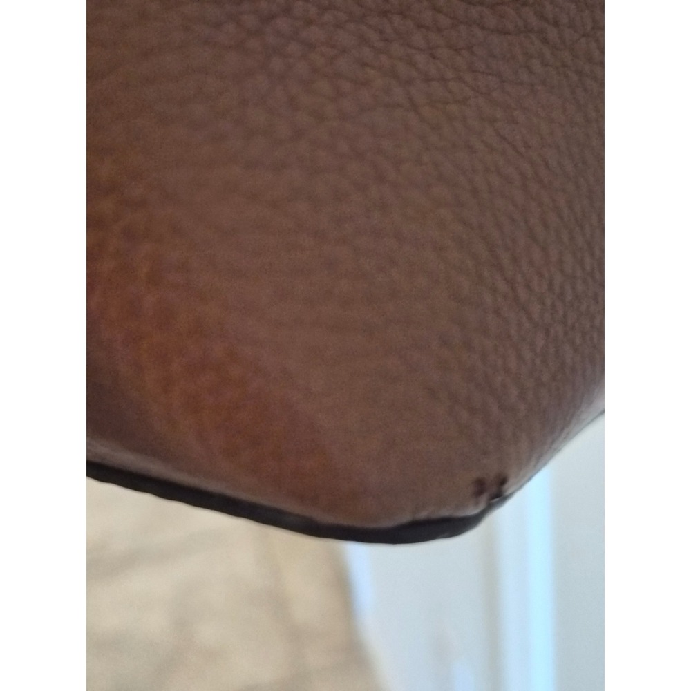 Michael Kors Bedford Medium Pebbled Leather Pocket Tote Bag Acorn Brown Gold - Picture 6 of 13